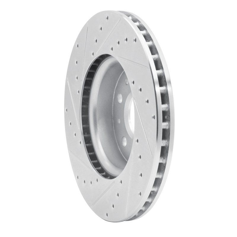 Cadillac CT5 Brake Rotor (1) - Front Right - R1 Concepts - Drilled & Slotted - Silver - `16-`25